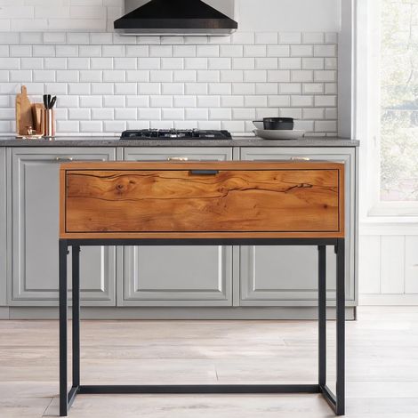 Console braun en spanplatte Stahl 80 x 30 x 76 cm (1/5)