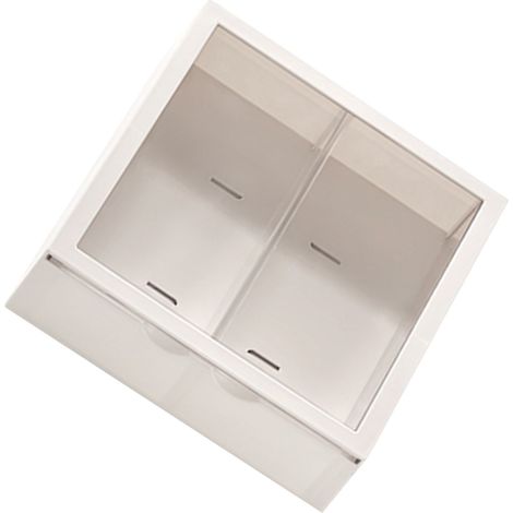 Wandmontierte Aufbewahrungsbox mit Schiebetür, die ohne Bohren montiert werden kann, zur Aufbewahrung von trendigem Spielzeug, Puppen, staubdichten Überraschungsboxen und Figuren weiß. (1/5)