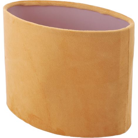 Abat-jour ovale en tissu doré, compatible avec les douilles E27 et E14. Convient aux lampes de table et aux lampadaires. (1/5)