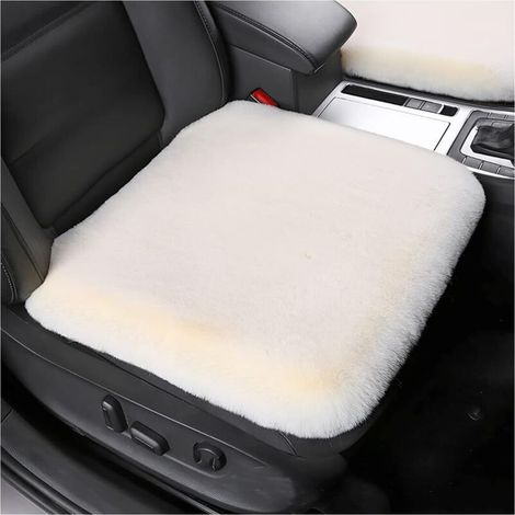 2 Pièces Coussin Voiture Siege, Protecteur/Housse de Siège Voiture Avant Super Doux Confort, Hiver Épaissir Avant arrière Coussin de siège, Confortable, pour Auto Bureau(Beige) (1/5)