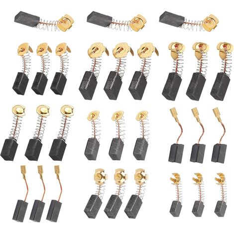 Lot De 30 Balai Charbon Universels, Charbon Moteur Electrique, Différentes Tailles Incluses, Remplacement Pratique Et Polyvalent Pour Perceuses, Scies, Meuleuses (1/5)