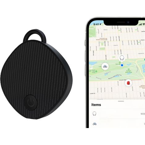 Traceur GPS à portée illimitée, localisateur d'objets, compatible avec Localiser mon Bluetooth, aucune application tierce requise - Noir (1/5)