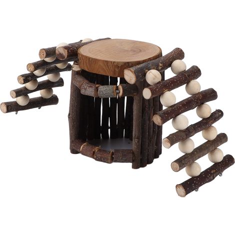 Maison pour hamster et échelle d'escalade, jouet pour clôture en bois pour petits animaux (1/5)