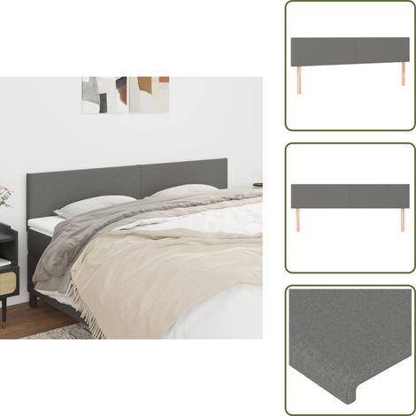 Kopfteile 2 Stk. Dunkelgrau 80x5x78/88 cm Stoff - Bettkopfteile - Kopfteile - Bettsofa - Wohnaccessoires - Wohnzimmer Dekoration (1/5)