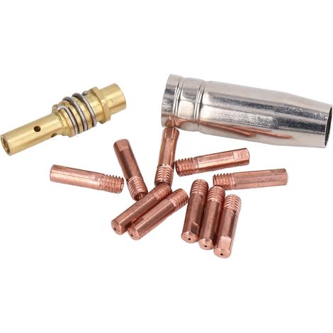 12-teiliges Schweißpistolen-Kontaktdüsen-Set (MIG/MAG, 0,8 x 25 mm, M6-Gasdüse) (1/5)