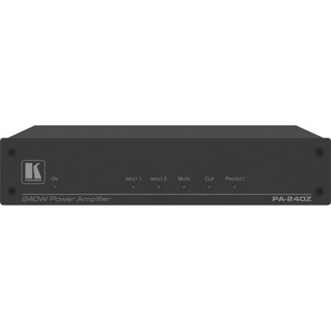 Amplificador de potencia Kramer PA-240Z 240W Clase D Hi-Z 70V/100V Lo-Z 4/8Ω 2x Entradas DSP RS-232