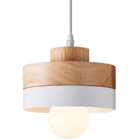 1 Suspension Luminaire Bois Métal Rond E27 Design Vintage Moderne Pour Salon Chambre Cuisine (1/5)