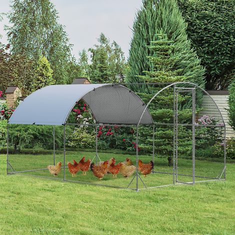 Enclos Poulailler en Métal Galvanisé 380x280CM avec Housse Supérieure en Tissu Oxford Parc Grillagé pour Poulet Canard Lapin CW4576 Maison Chic (1/3)