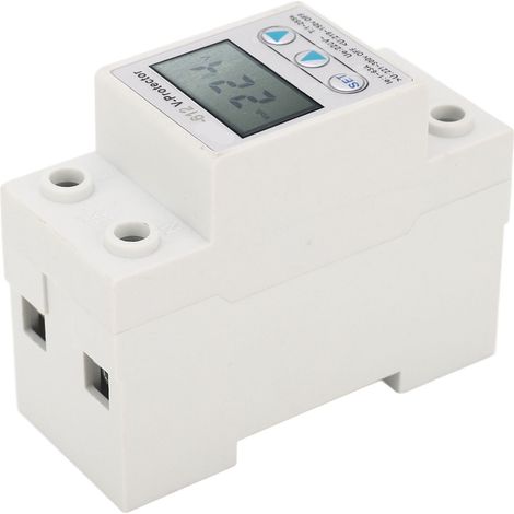 Protecteur de tension LCD 2P 63A AC220V, disjoncteur automatique avec réarmement, protection sur/sous-tension auto-récupérable, interrupteur de sécurité pour tableau électrique (1/5)