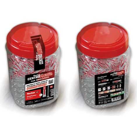 Taco duopower s ø8 x 40 mm, bote 200 uds campaña centro premio para cliente final