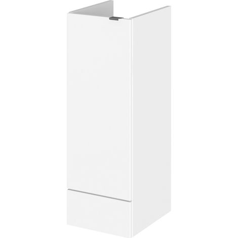 Hudson Reed Fusion Gloss White 300mm Floor Standing Single Door Storage Unit - OFF182 (1/4)