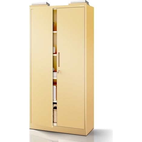 Armoire de bureau verrouillable JAN, 900 x 1850 x 400 mm, Fresh Style: beige