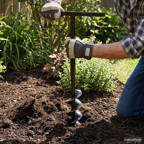 Taladro De Tierra Con Mango 180 mm Con Tubo De Extensión 5 M Acero (1/5)