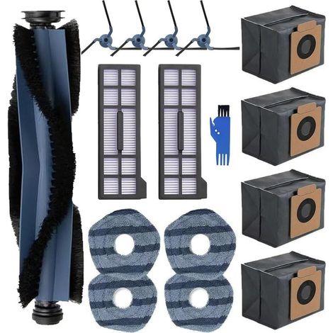 Zubehör für Saugroboter: Hauptbürste 11 + Filter 12 + Seitenbürste 14 + Tuch 14 + Staubbeutel 14 + kleine blaue Bürste 11 (1/5)