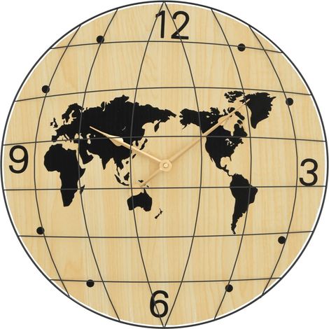 Horloge murale,Pendule murale jaune et noir Ø50 cm bois d'ingénierie CFW168128 (1/5)