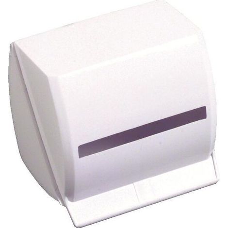Porte-papier toilette mural blanc en plastique résistant, surface lisse facile à nettoyer, compatible rouleaux standards, Gilac (1/4)