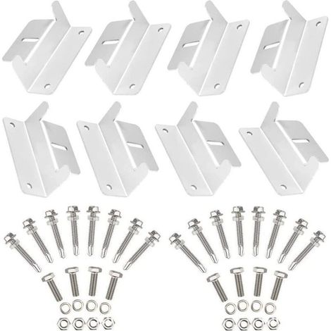 Z-shaped solar panel mounting system for caravans, boats, cars, trucks, houses, off-grid roof mounts (8 mounts in total) (1/4)