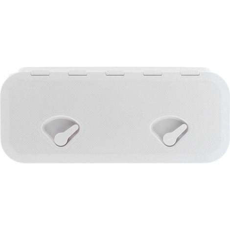 Couvercle d'inspection de trappe d'accès au pont, couvercle à charnière à 180 ° anti UV avec serrure pour bateau marin 24x9,5 pouces (blanc) (1/5)