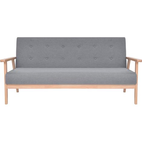 Canapé  Sofa à 3 places Tissu Gris clair (1/5)