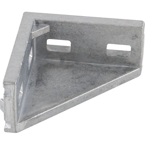 Fath 093W302N06 Aluwinkel Profilverbinder, rechtwinklige Verbindung, Abdeckkappe, Aluminium blank, Profil 30 Nut 6, 57x57x28 mm, 10 Stück