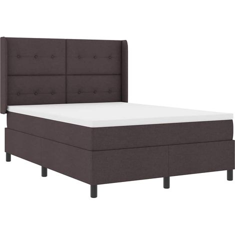 Maison Exclusive - Lit à ressort LED Marron foncé 160 x 200 cm tissu (1/5)