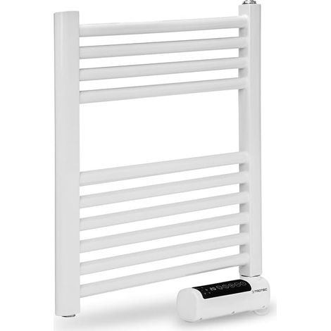 Sèche-serviettes électrique 300 S - Montage mural - 300 W - Design moderne à tube plat - Fonctionnement silencieux - IPX4 - Idéal pour salle de bain et WC d'invités (1/5)