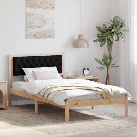 Bettrahmen Schwarz 100 x 200 cm Massives Kiefernholz vidaXL (1/5)