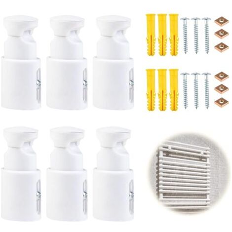 BUNTHAUS (6, blanc)Lot de 6 Support radiateur Mur, Support Fixation seche Serviette, Matériau ABS, Distance réglable 6582mm, Capacité 90kg, Support Mural radiateur électrique, Support sèche Serviette (1/5)