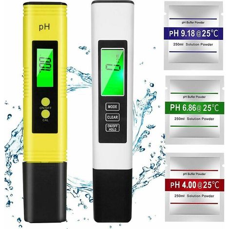 PH-Messgerät, TDS- und EC-Messgerät, Temperatur, 4-in-1 PH-Wasserqualitätstester mit LCD-Bildschirm, automatischer Kalibrierungstest für Schwimmbad, Aquarium, Lebensmittel