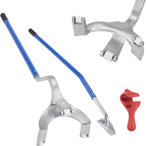 Levier Démonte Pneus Poids Lourds 571-622 mm Démonte Pneu Acier Barre Montage Démontage Manuel 3 Outils de Changement de Pneu Maintien Talons Décolle-talon pour Camion Sans Chambre à Air Bleu (1/5)