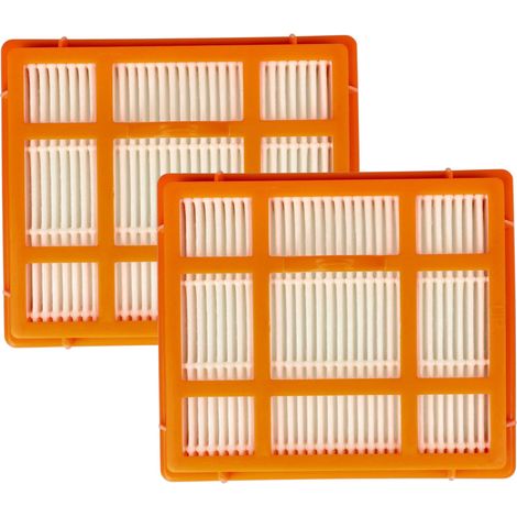 vhbw 2x Filtro compatible con AEG AT3560, AT3550, AET3530, AET3520, AT3570, 3570, 3560, 3550, AET3510 aspiradora - filtro Hepa naranja blanco