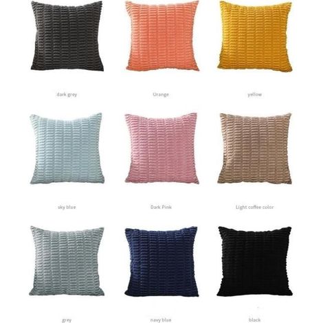 Taie d'Oreiller Carrée Housse de Coussin + Coussin Core Lit Canapé Maison Chaise Voiture Décoration Cadeau (Gris) (1/4)