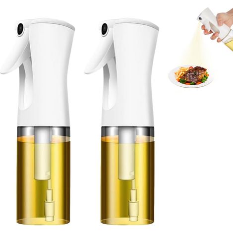 Lot de 2 flacons pulvérisateurs rechargeables pour huile et huile d'olive, en verre, 200 ml, pour friteuses à air.-AquaForge (1/5)