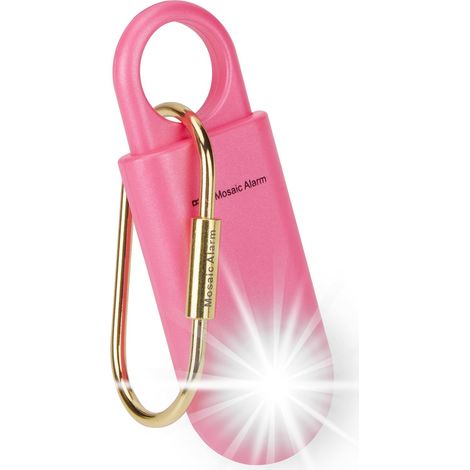 Alarme personnelle 130 DB avec lumière stroboscopique Ultra-Brillante. Alerte d'urgence pour Femmes, étudiants, Enfants. Porte-clés sécurité avec sirène SOS Forte. Idéal randonnée. Rose Fuchsia (1/5)