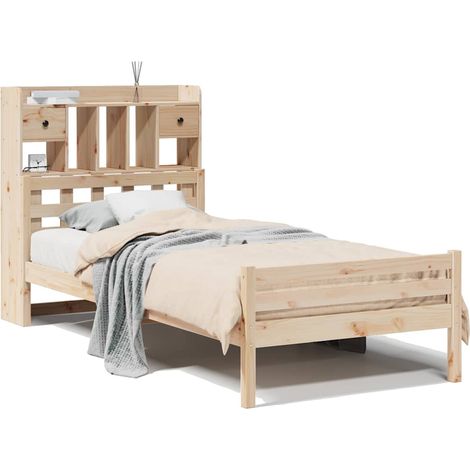 Maison Exclusive - Lit bibliothèque sans matelas 90x200 cm bois de pin massif (1/5)