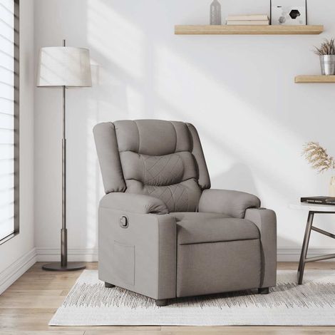 vidaXL Sillón reclinable de tela gris taupe (1/5)