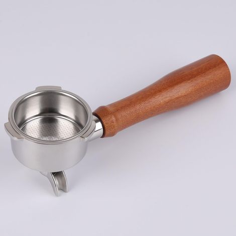 Porte-filtre 51 mm pour Power Espresso 20/CM5418 avec double bec – Porte-filtre en acier inoxydable avec tamis – Poignée en bois (1/4)