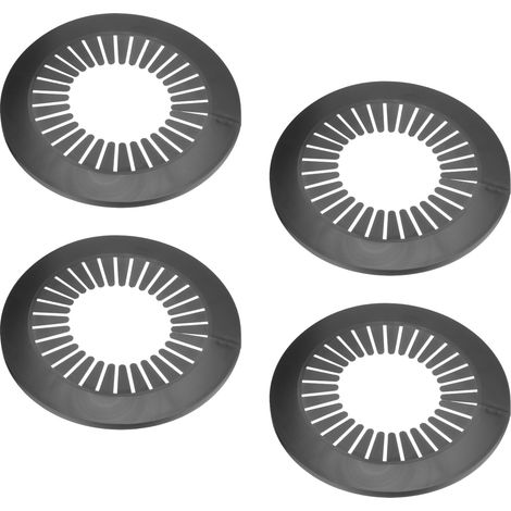Cache Tuyau Radiateur pour Tuyaux d'Eau 2.95"-4.65"/75-115mm, 4pcs Plaque d'Écussons en PP pour Tuyaux de Chauffage, Colliers de Pipe Garniture Robinet Tube Douche Mural, Noir (1/5)