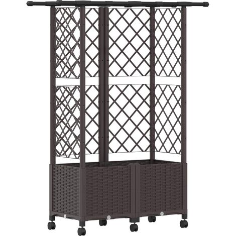 Maison Exclusive - Letto Rialzato con Griglia e Tetto Marrone 124 x 40 x 142 cm PP (1/5)
