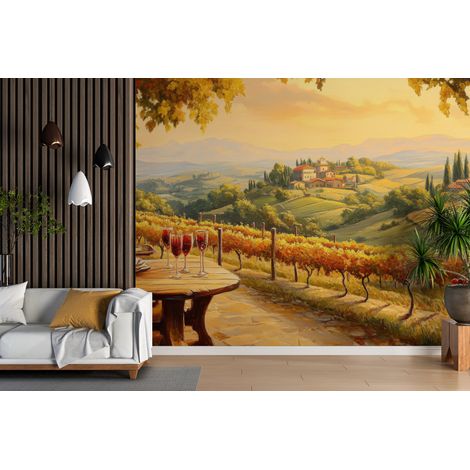 Papier peint campagne vignoble sous le soleil - 150 x 250 cm (1/2)