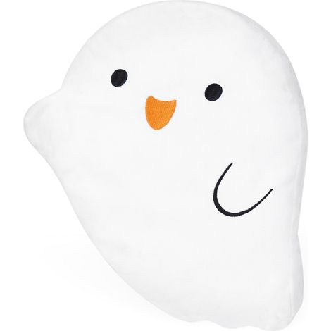 Coussin décoratif Fantôme blanc pour Halloween, décoration canapé, housse douce et moelleuse, motif effrayant amusant pour salon (1/5)