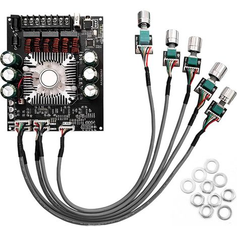 TDA7498E Bluetooth Power Amplifier Board with Subwoofer, 2.1 Channels, 160W x 2 + 220W, 15V-36V Power Amplifier Module Board (1/5)