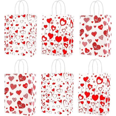 30pcs Sac Cadeau Bonbons Saint Valentin Sacs Cadeaux Sacs en Papier pour Bonbons Chocolats Cadeaux Gâteaux Café Fête de la Saint - Valentin Décor