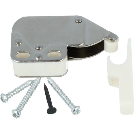 Federschnapper Mini Latch Türschnapper mit Halteplatte Druckschnapper Weiß (1/4)