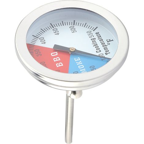 Thermomètre BBQ en acier inoxydable 100-550℉ rond pour cuisson four gril (1/5)