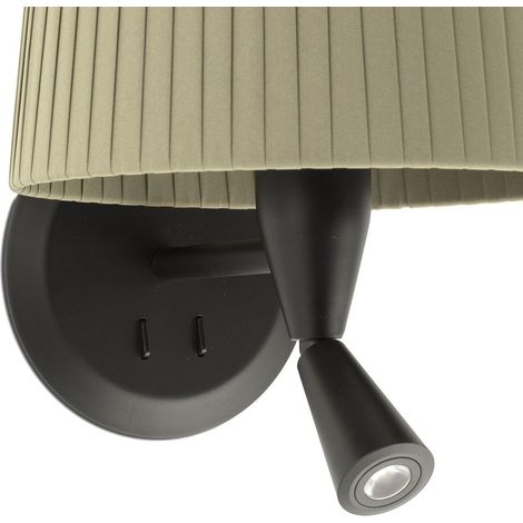 SAMBA Aplique de pared con lector negra/encintada verde 64309-37 (1/3)