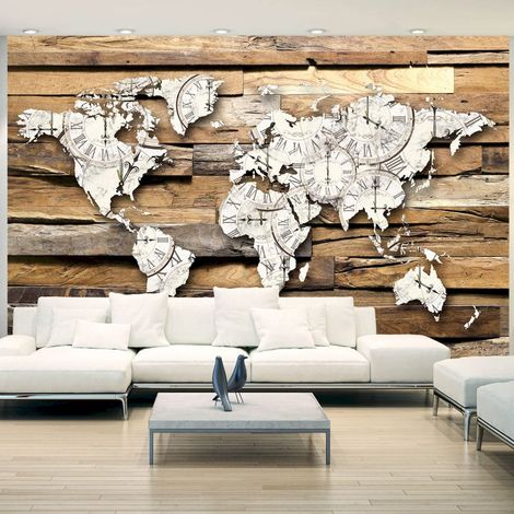 Papier peint adhésif Carte du temps - 147 x 105 cm