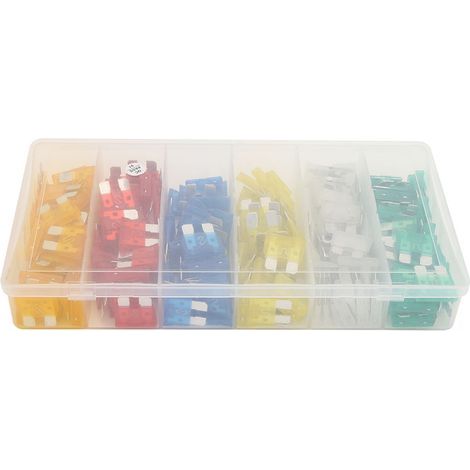 Set mit 200 transparenten Aluminium-Flachsicherungen für Pkw und Lkw – Orange/Rot/Blau/Gelb/Weiß/Grün (1/5)