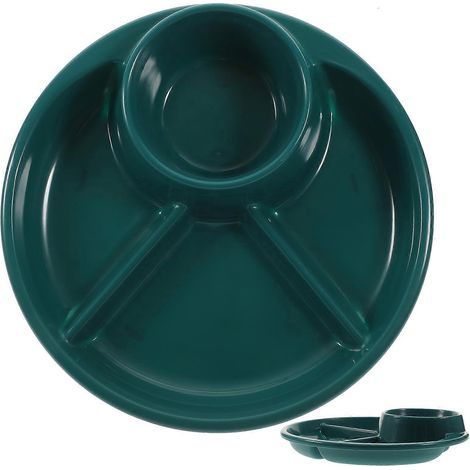 Plateau petit-déjeuner, assiette pratique, plat diététique, plateau dessert pour le goûter-21.00X21.00X4.50CM-Blue (1/3)
