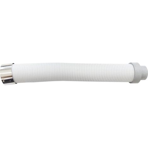 MBM – Kit d'aspiration pour poêle à granulés – Tuyau flexible extensible blanc 60mm – Grille inox et réduction silicone 60-50mm